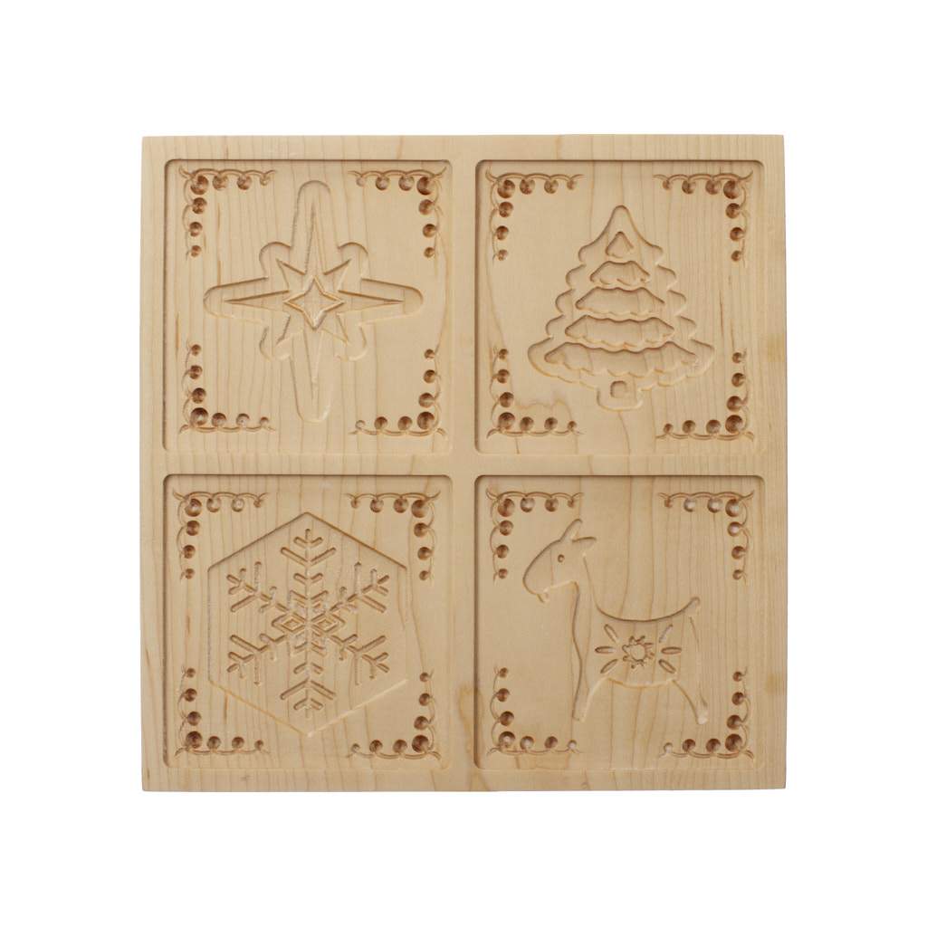 Wooden Cookie Mold Press