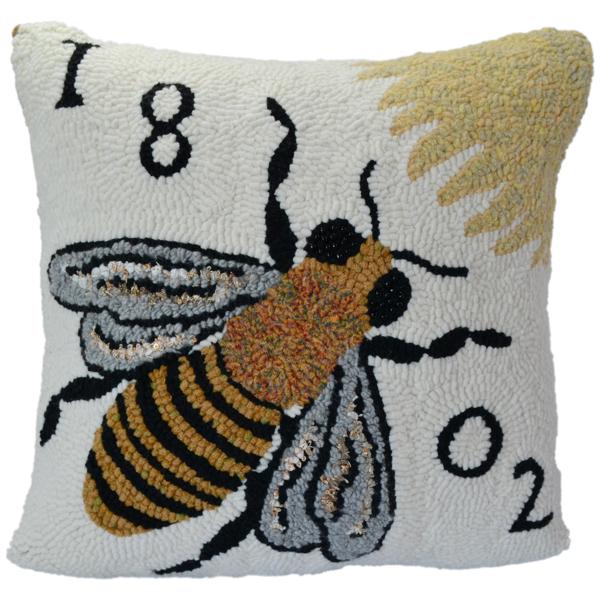 Bee Hooked Decor Pillow