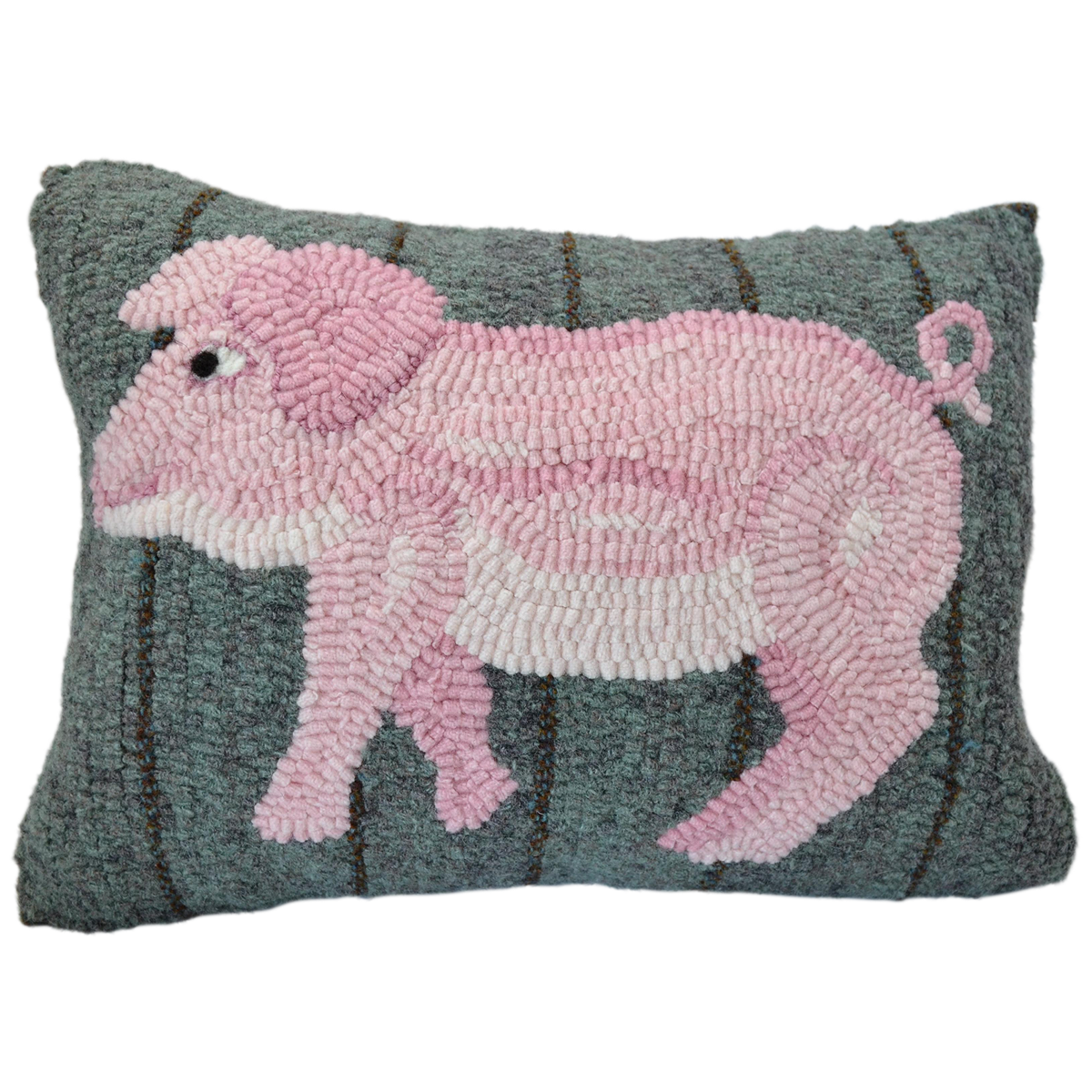 Pig Hooked Decor Pillow