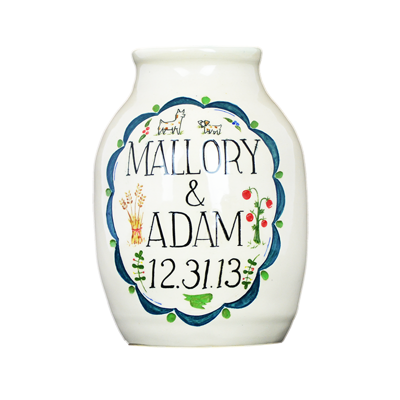 Hand Thrown Personalized Anniversary Vase