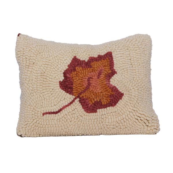 Autumn Leaf Hooked Scented Buckwheat Pillow