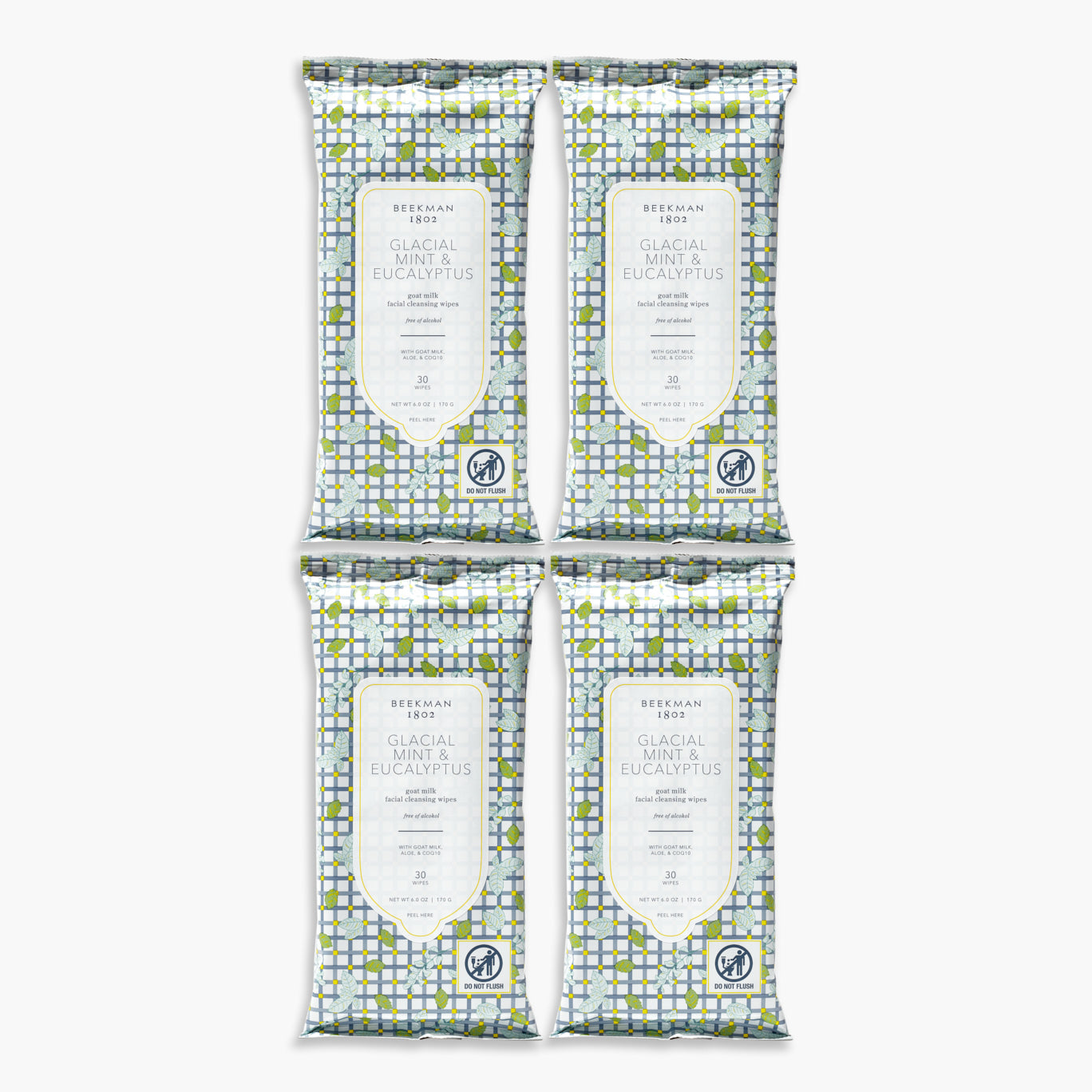 Glacial Mint & Eucalyptus Face Wipes Set of 4