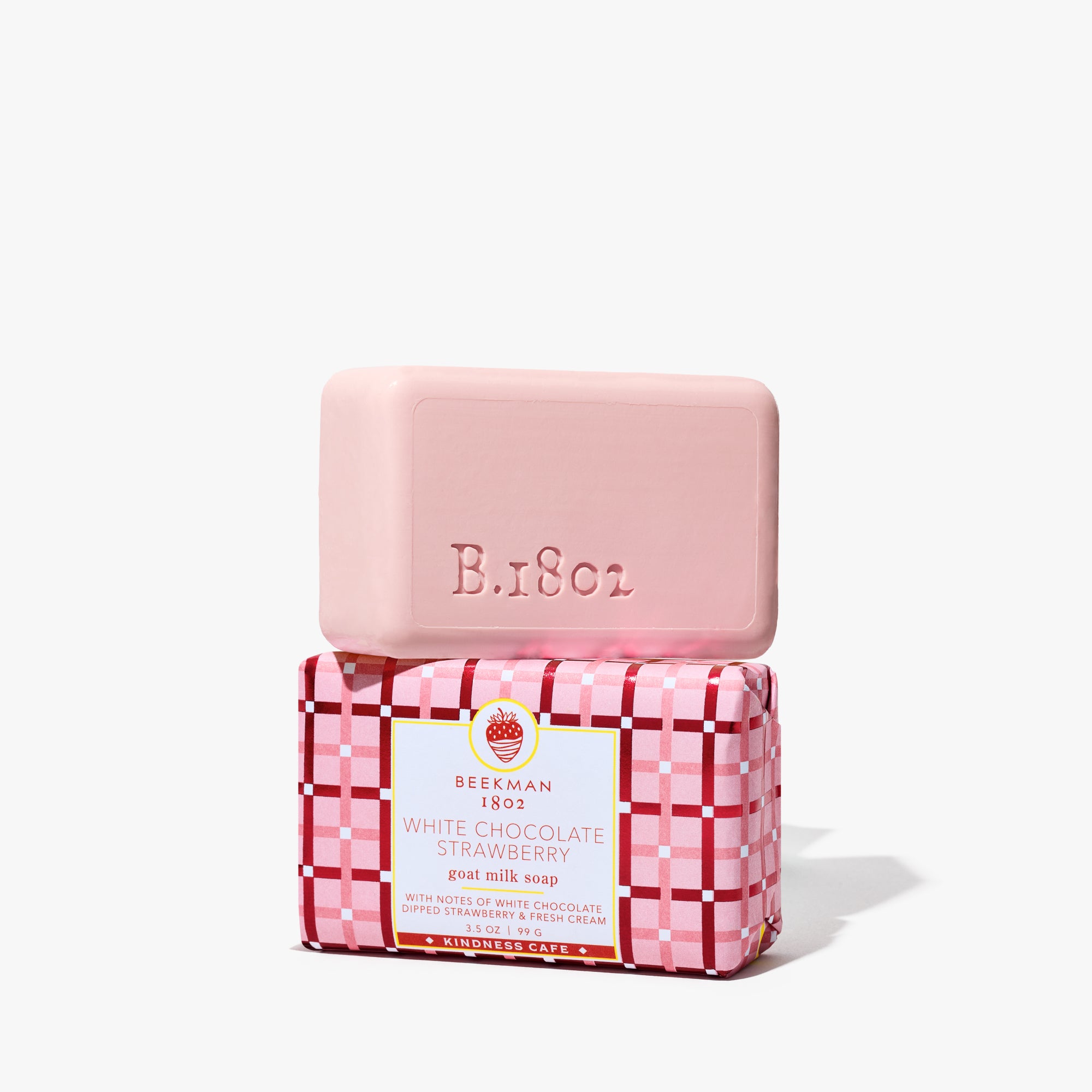 White Chocolate Strawberry Palm-Sized Goat Milk Soap