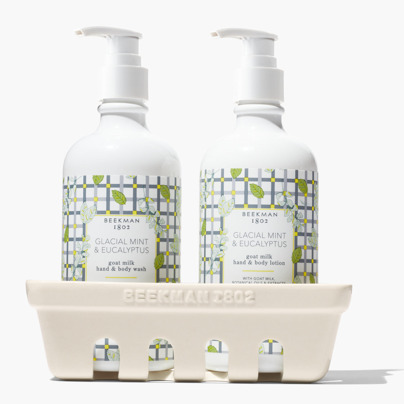 Glacial Mint & Eucalyptus Hand & Body Wash and Lotion Caddy Set