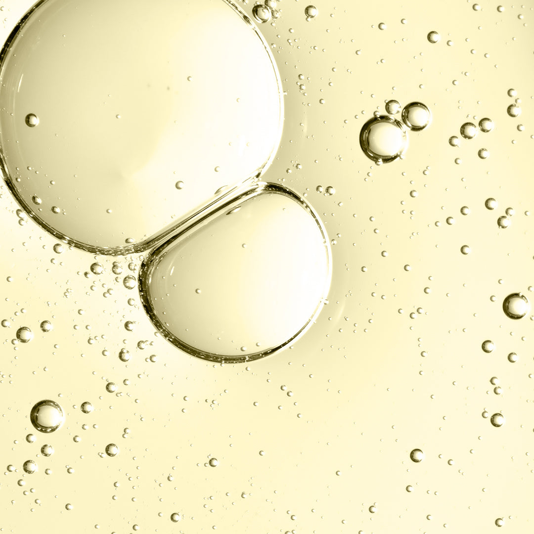 Up Close shot of bubbles formed in the Niacinamide ingredient swatch.