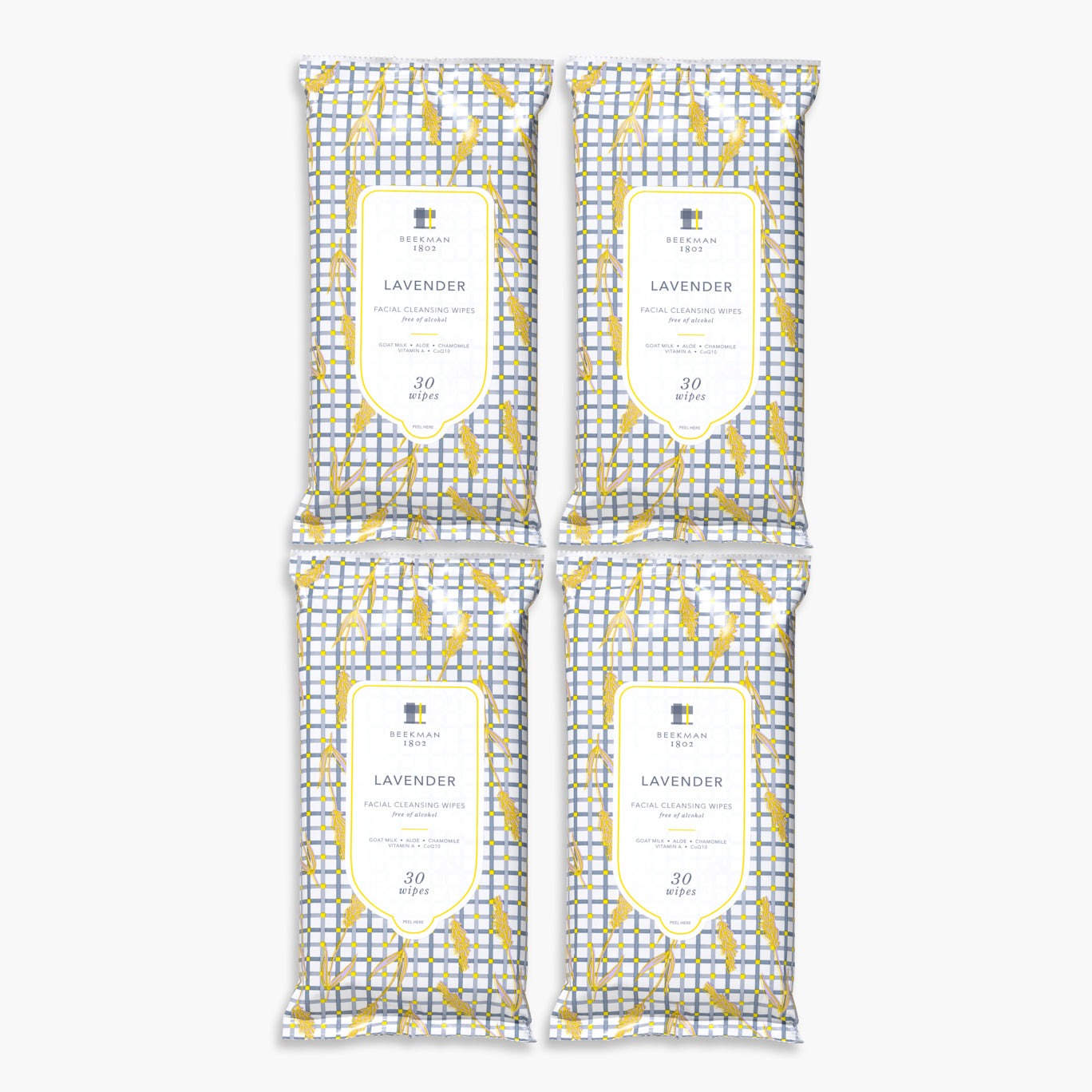 Lavender Face Wipes Set of 4